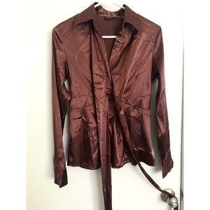 Silky brown/reddish blouse